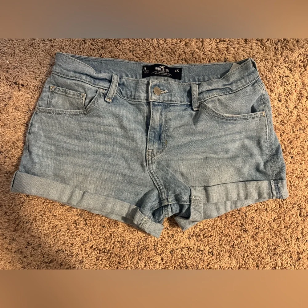 Hollister Blue Jean Shorts Distressed Cut-Off Style - Picture 1 of 2
